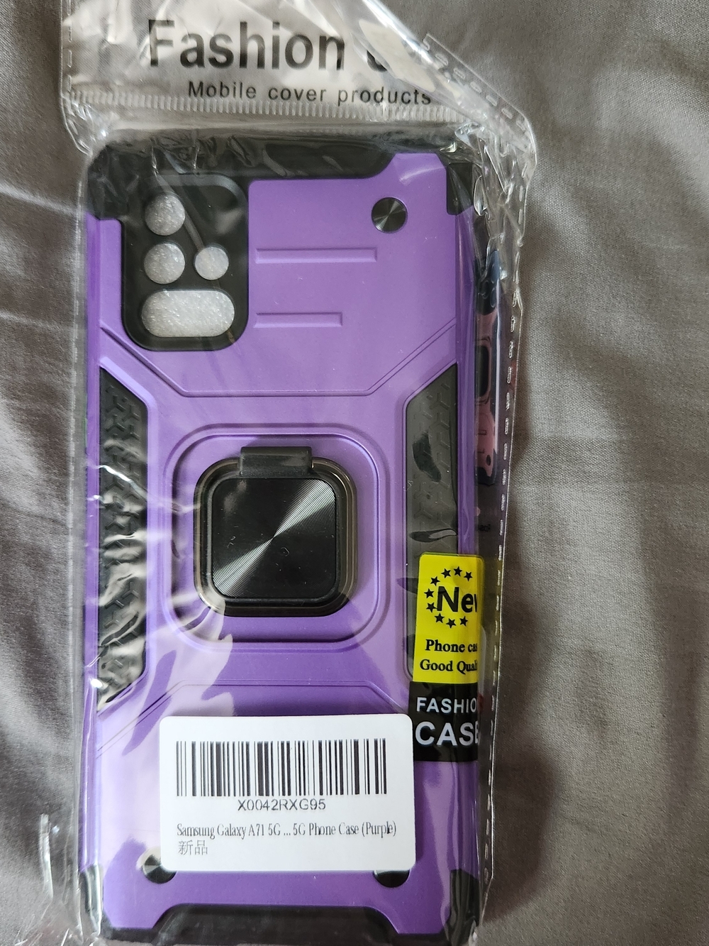 Samsung Purple Dual-Layer Phone Case with Ring Kickstand